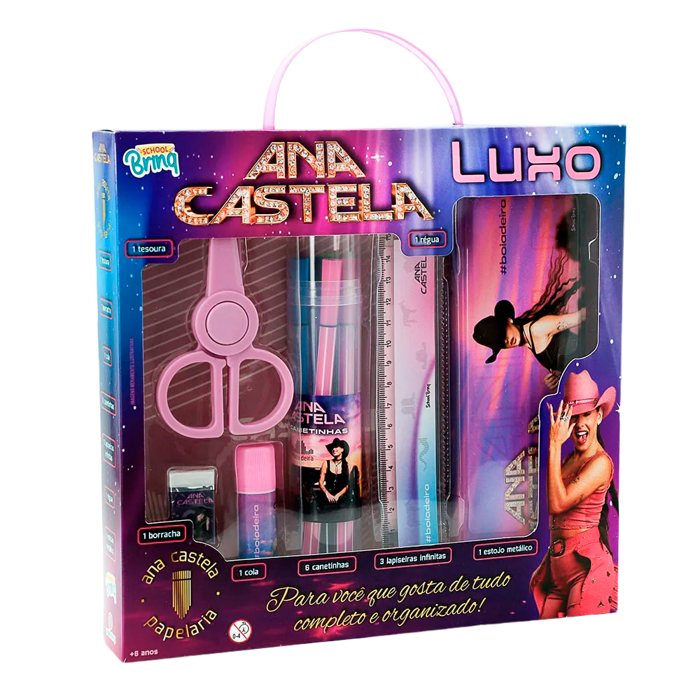 Kit Escolar Luxo Ana Castela Com Estojo