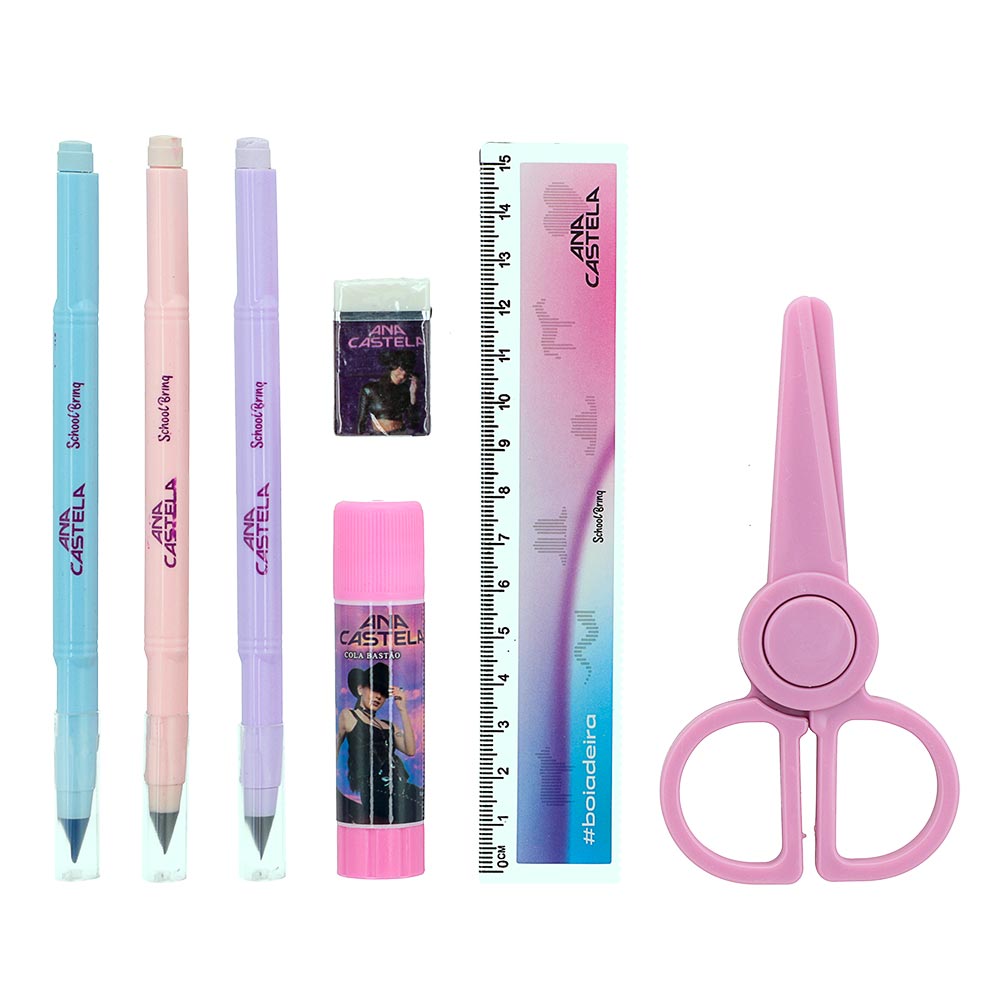Kit Escolar Luxo Ana Castela Com Estojo