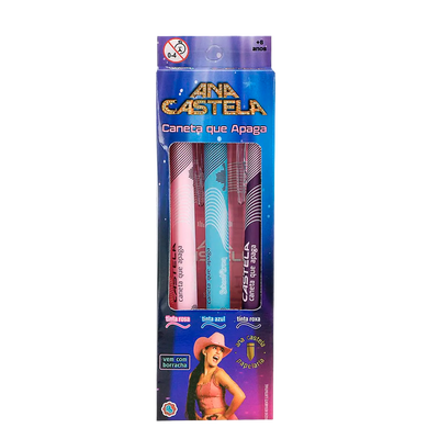 Kit Caneta Que Apaga Ana Castela